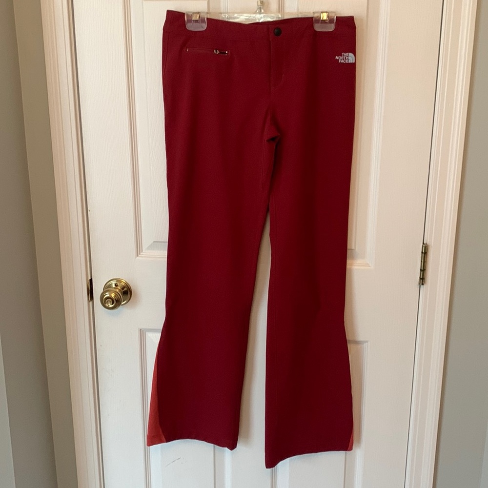 The North Face Red Maroon Burgundy Hiking Canvas Pants Sz S